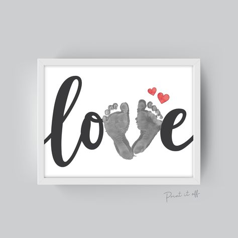 "♥ PRINT IT OFF - Handprint & Footprint Art Made Easy https://www.etsy.com/au/shop/PrintitoffShop Easily & quickly create a beautiful keepsake print or perfect for your baby/child to give as a gift to a loved one. ♥ PRINT IT OFF - Handprint & Footprint Art Made Easy INSTANT ACCESS - Digital Download File STEP 1. Download and save. STEP 2. Print file at home or local print shop. STEP 3. Print children's footprints to create \"v\". YOU WILL RECEIVE: A4 and 8x10\" size (high quality JPG files). *No I Love You Footprint Craft, Baby Art Gifts, Valentine’s Day Baby Footprint, Kid Footprint Art, Love Footprint Art, February Footprint Art, Valentine Footprint Art Baby, Diy Baby Footprint Art, Baby Footprint Ideas