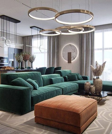 Green Couches, Green Sofa Living Room, Sala Grande, Living Room Design Decor, Home Design Living Room, Living Room Green, Decor Home Living Room, Living Room Decor Apartment, Home Room Design