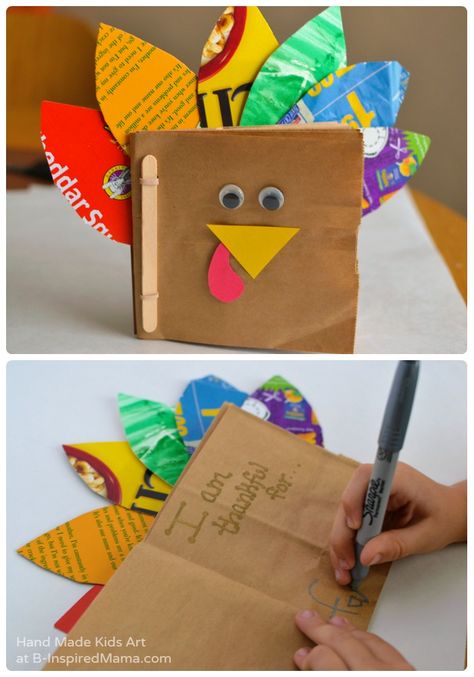 Thanksgiving Crafts for Kids - A Thankful Turkey Book - B-Inspired Mama Games Thanksgiving, Thankful Turkey, Thanksgiving Crafts Preschool, November Crafts, Book Craft, Thankful Thanksgiving, Kids Thanksgiving, Thanksgiving Craft, Bags Patterns