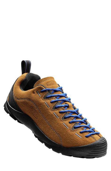 Durable suede and sturdy lugs in the tread put adventure-ready comfort under every step in a sneaker that pairs a rugged vibe with a sleek, lace-to-toe profile. Lace-up style Removable insole Leather upper/synthetic and textile lining/rubber sole Imported Keen Jasper, Caddy Bag, Hiking Sneakers, Hoodie Vest, Keen Shoes, Climbing Shoes, Sneaker Men, Sweat Hoodie, Sunglasses & Glasses