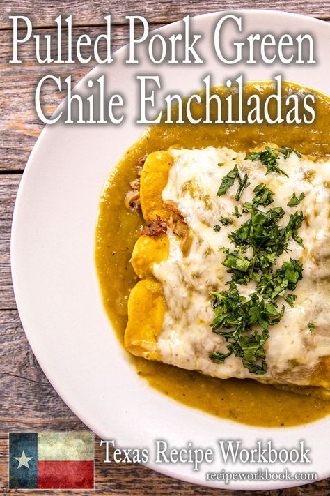 One of the best ways to use up leftover pulled pork is to make pulled pork green chile enchiladas. The green chiles pair great with the pork. #texmex #enchiladas #pulledpork Pork Green Chili Enchiladas, Texmex Enchiladas, Pork Green Chile, Pulled Pork Enchiladas, Chili Enchiladas, New Mexico Green Chile, Green Chili Enchiladas, Leftover Pulled Pork, Green Chili Pork