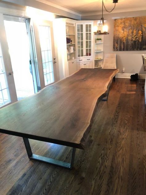 Live Edge Walnut Dining Table - 6 - Woodify Live Edge Table Dining Rooms, Live Edge Walnut Dining Table, Live Edge Wood Table, Kitchen Table Legs, Walnut Live Edge, Wood Dining Room Table, Dining Table Rustic, Diy Dining Table, Walnut Tree