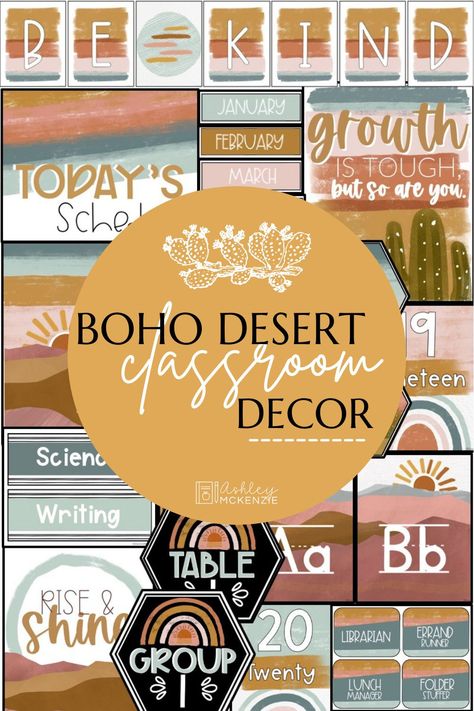 Boho Camping Classroom, Aztec Classroom Theme, Maroon Classroom Decor, Bohemian Classroom Theme, Boho Western Classroom Theme, Colorful Boho Classroom, Boho Cactus Classroom, Earth Tone Classroom Decor, Terracotta Classroom