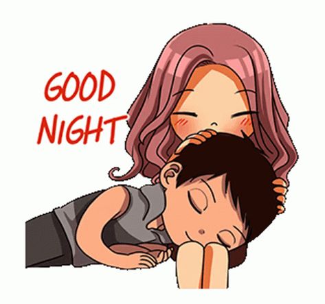 Couple Goodnight Sticker - Couple Goodnight Head Rub - Discover & Share GIFs Good Night Couple, Calin Gif, Good Night Love Quotes, Love Cartoon Couple, I Love You Gif, Good Night Love Images, Cartoon Couple, Cute Good Night, Slaap Lekker