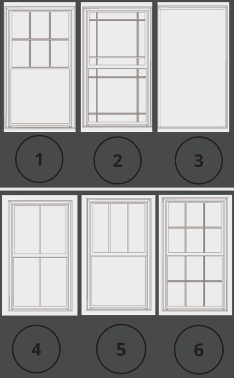 Window Grilles: What Pattern Suits My Home's Style | Blog | brick&batten Windows With Upper Grids, Different Windows Styles, Three Over One Windows Exterior, Windows For New House, Farm Style House Windows, White Window Exterior House, White Farmhouse Windows, Decorative Windows Exterior, Prairie Grid Windows Exterior