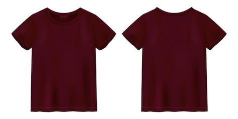 Unisex burgundy color t shirt mock up. t... | Premium Vector #Freepik #vector #uniform-shirt #short-sleeve #t-shirt-template #uniform Maroon Polo Shirt, Mock Up T Shirt, Color T Shirt, Burgundy Shirt, Shirt Drawing, T Shirt Design Template, Maroon Shirts, T Shorts, Blank T Shirts