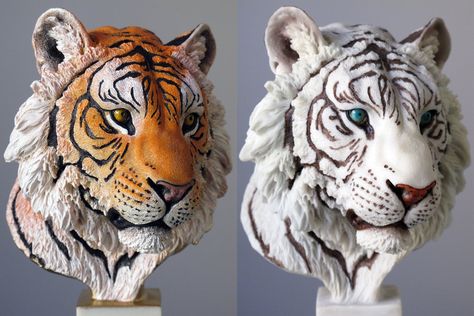 Tiger in Resin by IgorGosling on DeviantArt Wood Carving Art Sculpture, Cats Family, Lion Sketch, Clay Model, Lion Artwork, Cardboard Sculpture, Indian Sculpture, Wild Beauty, Animal Wall Decor