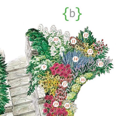 How to Design an Entry Garden - This Old House Landscaping Hillside, Hosta Sieboldiana, Entry Garden, Hydrangea Petiolaris, Hardy Geranium, Panicle Hydrangea, Climbing Hydrangea, Foundation Planting, Echinacea Purpurea