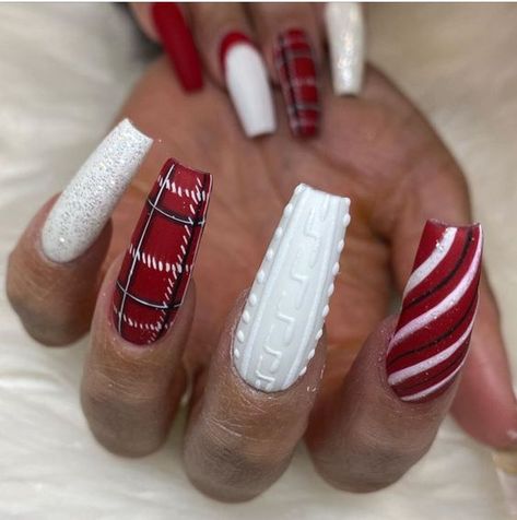 #BEAUTY, #RELATIONSHIPS #Fashion #Animals #Outfits #Winter Outfits #Animals Celebratory Nails, Mystery Nails, Pedi Designs, Gel Nails Long, Winter Designs, Plaid Nails, Sweater Nails, Dip Nails, Christmas Nails Acrylic