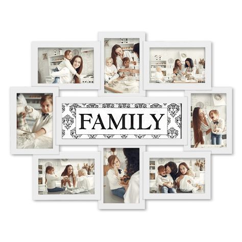 PRICES MAY VARY. 🎁GALLERY COLLAGE: 8 Opening photo collage frame for 4 x 6 inches photos. Charming Multi styled photo frames, instantly create your own showcasing using 8 of your most unforgettable memories. Unique Modern Design | United Family Member Photo Gallery Collection Display. A perfect present for family or friend! 🎁ASSEMBLY REQUIRED: The family picture frame need to assemble and filled with your favorite photos following our detail instructions. And it's very quick and convenient whe Picture Frame Collage Wall, Frame Collage Wall, Picture Frames Collage, Collage Wall Decor, Picture Frame Collage, Family Photo Frame, United Family, Photo Collage Frame, Wall Picture Frame