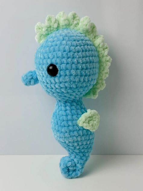 Soft Crochet Animals Free, Easy Elephant Amigurumi Free Pattern, Winnie The Pooh Crochet Snuggle Blanket, Crochet Amigurumi Seahorse, Free Blue Crochet Patterns, Plush Animal Crochet Pattern, Crochet Stuffed Animals Free Patterns Cute, Crochet Plush Animals Free Patterns, Crochet Plush Dinosaur Free Pattern