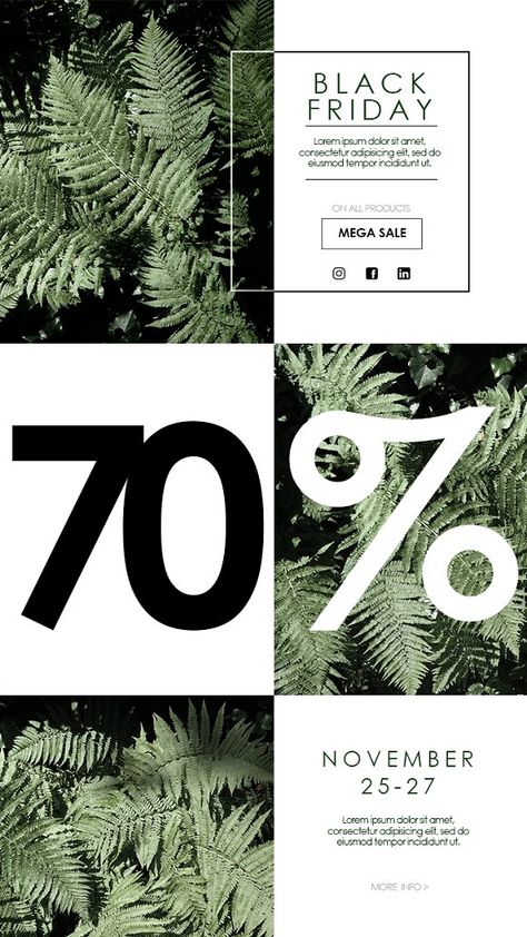 Black Friday Newsletter Template by Flotas Media Market on @creativemarket Black Friday Instagram Stories, Black Friday Ads Design, Black Friday Design Ideas, Blanc Aesthetic, Black Friday Newsletter, Black Friday Cosmetics, Black Friday Email Design, Black Friday Advertising, Black Friday Email