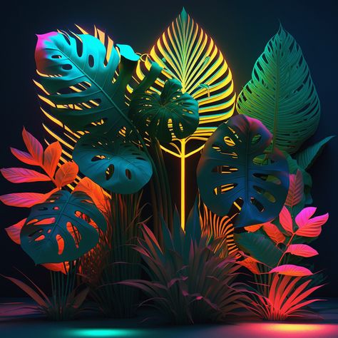 Neon on Behance Hand Christmas Tree, Summer Window Display, Beach Wall Murals, Neon Jungle, Summer Window, Wall Street Art, Forest Party, Modern Graphic Art, Glitch Wallpaper