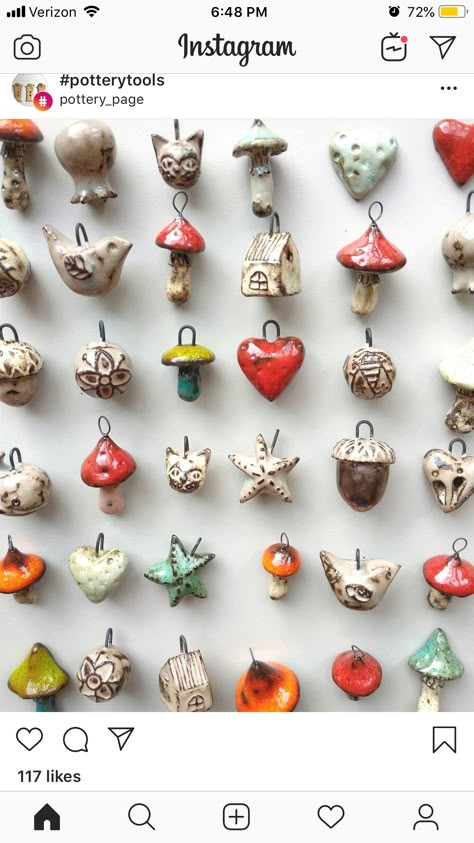 Ceramic Ornaments Diy, Pottery Charms, Ceramic Necklaces, Ceramic Jewerly, Ceramic Charms, Jewelry Pottery, Ceramic Pendant Necklace, Ceramic Pendants, Forest Jewelry