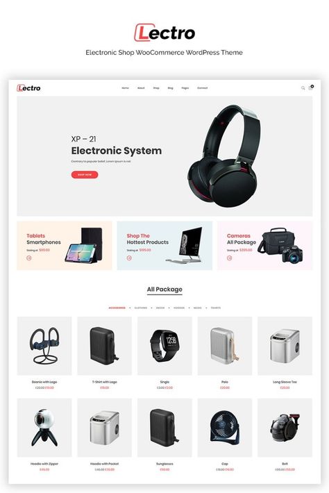 Lectro - Electronics Store WooCommerce Theme Creating Websites, Woo Commerce Wordpress, Electronic Shop, Ecommerce Website Design, Custom Website Design, Shopify Website, Woocommerce Themes, Web Design Services, Custom Website