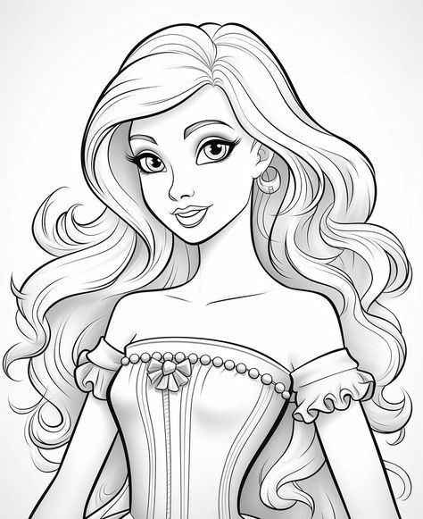 18 Free Coloring Page of Barbie Doll Lazy Days Living Love Printables – Bujo Art Barbie Doll Coloring Pages, Barbie Doll Illustration, Barbie For Coloring, Barbie Colouring Sheet, Barbie Colouring Pages, Barbie Drawing Sketches, Barbie Coloring Pages Free Printable, Barbie Outline, Barbie Doll Drawing