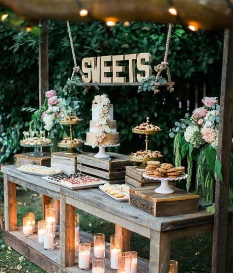 Wedding Dessert Table Decor, Dessert Display Wedding, Dessert Table Ideas, Different Wedding Ideas, Funny Wedding Gifts, Marriage Ideas, Dessert Bar Wedding, Dessert Table Decor, Water Wedding