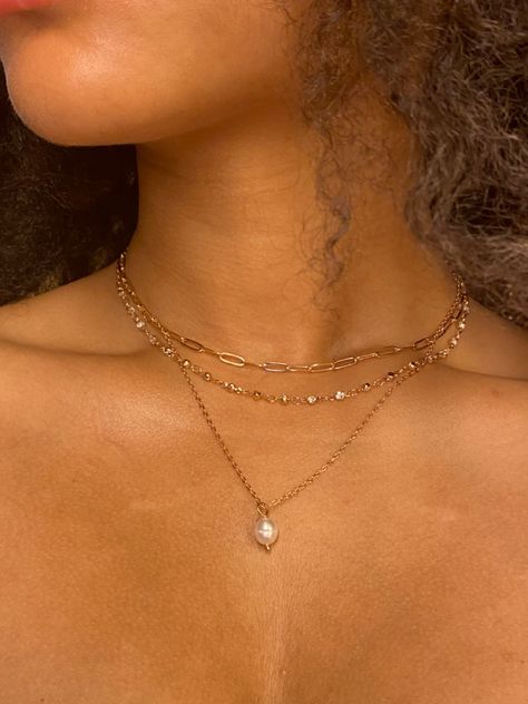 Prom Details, Gold Layered Necklaces, Gold Necklace Dainty, Necklaces Pearl, Prom Necklaces, Prom 2024, Gold Bracelet Set, Prom Jewelry, Initial Necklace Gold