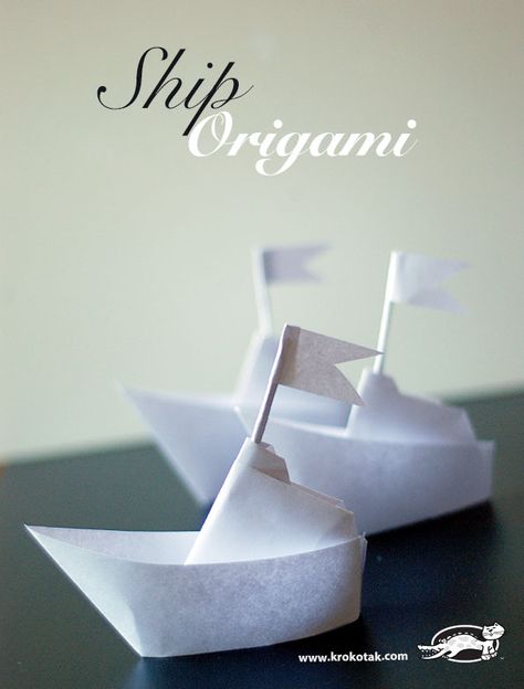 Origami Ship Deco Theme Marin, Origami Ship, Origami Car, Origami Bowl, Origami Shapes, Origami Star Box, Origami Boat, Origami For Beginners, Origami Dragon