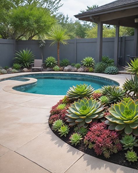 10 Best Succulents for around the Pool Boho Pool Decor, Pencil Plant, Tropical Backyard Landscaping, Pool Plants, Tropical Backyard, Pool Landscape, House Backyard, Backyard Diy, Crassula Ovata