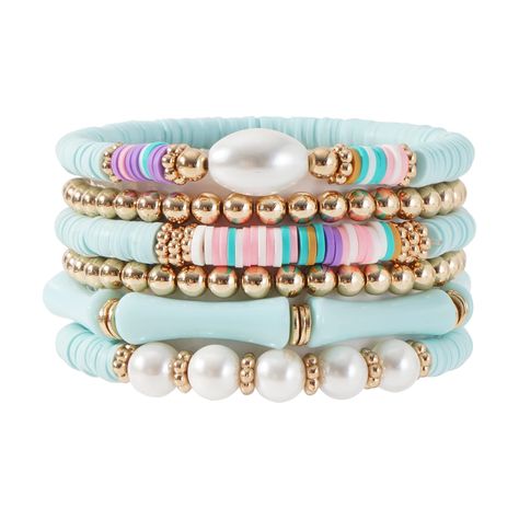 PRICES MAY VARY. Adorable Bracelets Set: Heishi surfer bamboo tube bracelets set are fashionable and on trend, cute and great for summer daily options. This bracelets set contains 1 PCS chunky bamboo tube bangle bracelets, 2 PCS gold plated beaded bracelets and 3 PCS preppy polymer clay bead bracelet with pearls. great with dresses, any outfit Bracelets Size: One size fits different wrists. A perfect way to add a pop of color to your outfit, these bracelet length about 7 inches, It’s stretchy, a Polymer Clay Bead Bracelet, Tube Bead Bracelet, Bead Stretch Bracelets, Bracelets Summer, Gold Beaded Bracelet, Tube Bracelet, Beach Bohemian, Acrylic Tube, Clay Bracelet