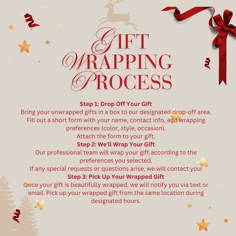 The Griffin Antique Mall will offer holiday gift wrapping services beginning Oct. 15, adding convenience and festive charm for shoppers throughout the season. The program will run through Dec. 13th, with that date serving as the final day to drop off packages for wrapping. The mall will wrap the first five gifts for free. After that, customers can have additional gifts wrapped for $2.50 per item. Purchases made in-store will qualify for free wrapping, making it easier for customers to find th... How Much To Charge For Gift Wrapping, Gift Wrapping Service Flyer, Gift Wrap Fundraiser, Gift Wrapping Fundraiser, Wrapping Techniques, Holiday Gift Wrapping, Gift Wrapping Techniques, Present Wrapping, Drop Off