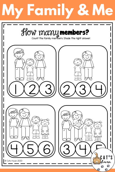 This theme is about children and their families. This resource is loaded with fun and engaging way for early learners to learn more about their family. It is designed for pre-k, preschool, kindergarten, and homeschool. You may also use it as a learning binder for longer and repeated use. My Family Crafts For Preschoolers, Family Theme Math Activities, Family Lesson Plans For Kindergarten, Preschool Family Theme Lesson Plans, My Home My Family Preschool Theme, Aktiviti Keluarga Saya, My Home And Family Activities For Preschool, Family Tree Preschool Activities, Family Pre K Crafts