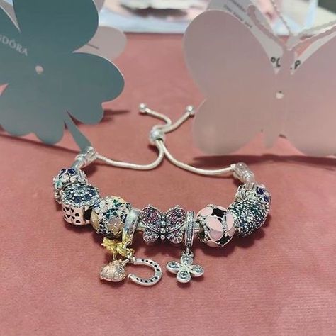 Pandora Butterfly, Three Dimensional Shapes, Silver Theme, Butterfly Bracelet, Pink Enamel, Repeat Pattern, Butterfly Charm, Pink Butterfly, Pandora Bracelet