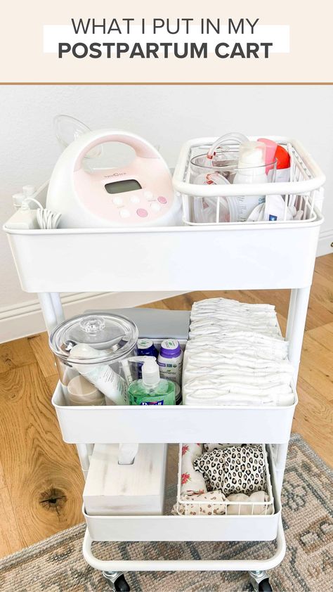 Postpartum Organizer, Nursery Caddy Cart, Newborn Essentials Cart, Newborn Cart Organization, Postpartum Cart Organizer Bathroom, Postpartum Bathroom Cart, Baby Trolley Organiser, Postpartum Carts, Nursing Cart Organization