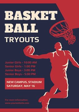 Free Basketball Poster Designs | DesignCap Poster Maker Basketball Poster Design, Basketball Tryouts, Basketball Flyer, Fitness Poster, Volleyball Posters, Business Flyer Design, Free Basketball, Basketball Poster, Gym Poster