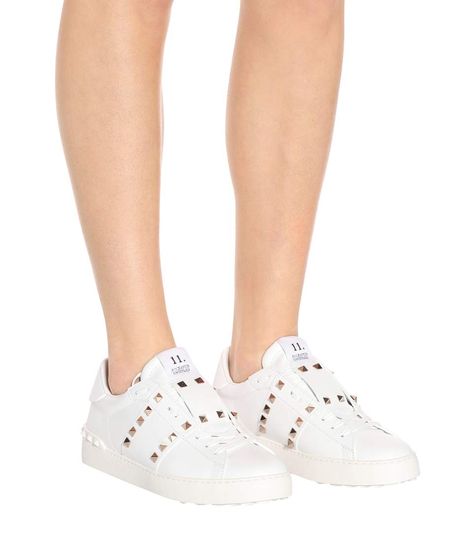 Sneakers Mytheresa, Valentino Rockstud Sneakers, White Leather Sneakers, Valentino Rockstud, Luxury Women Fashion, Golden Goose Sneaker, Valentino Garavani, Leather Sneakers, Designer Brands