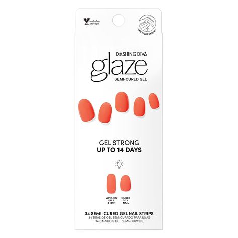 Such a great alternative to going to the nail salon! All you need is a LED light! Dashing Diva Glaze, Gel Manicure At Home, Dashing Diva, Gel Nail Strips, Red Words, Stripped Nails, Nail Oil, Mini Lamp, Led Nail Lamp