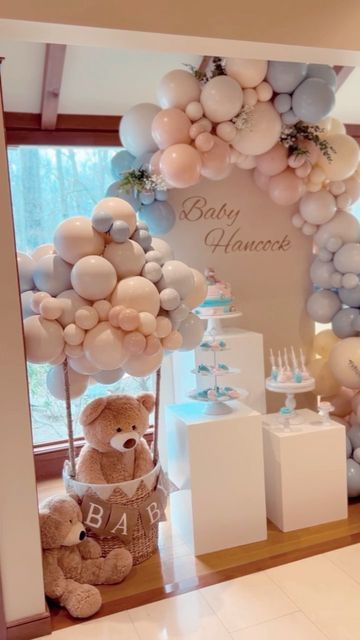 Night Fall Events on Instagram: "We can Bearly Wait For You Baby Hancock 🐻 #teddy #wecanbearlywait #balloonartist #balloonarch #decorationideas #babyshowerideas #eventdesign" We Can Barely Wait, Barely Wait, Balloon Tower, Baby Backdrop, Its A Boy Balloons, We Can Bearly Wait, Bearly Wait, Balloon Arrangements, Fall Events