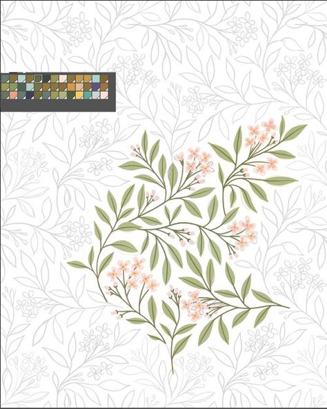 Adobe Illustrator Lessons, Gooseberry Moon, Repeating Pattern Design, Patchwork Inspiration, Botanical Tea, Textile Pattern Design, Floral Drawing, Vector Flowers, Graphic Design Pattern