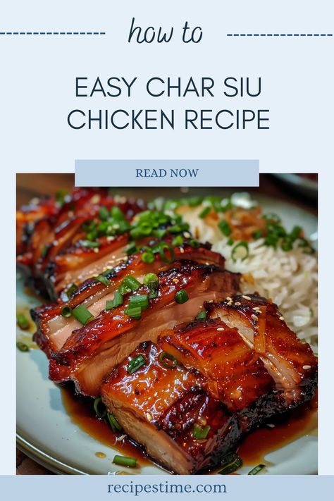 Cook up a delicious Easy Char Siu Chicken at home with this simple recipe! This mouthwatering dish features juicy grilled chicken marinated in a sweet and savory sauce, perfect for weekday dinners or special occasions. Whether you're an expert chef or a kitchen newbie, this flavorful dish is a definite crowd-pleaser. Pair it with steamed rice or noodles, and you're all set for a delightful meal. Don't miss out on this delicious Asian-inspired recipe that makes every bite a delight! Char Siu Chicken Recipe, Asian Cooking Videos, Chicken Char Siu, Chinese Sauce Recipe, Steam Chicken Recipe, Chicken Tocino, Char Siu Chicken, Chinese Noodle Recipes, Bone In Chicken Recipes