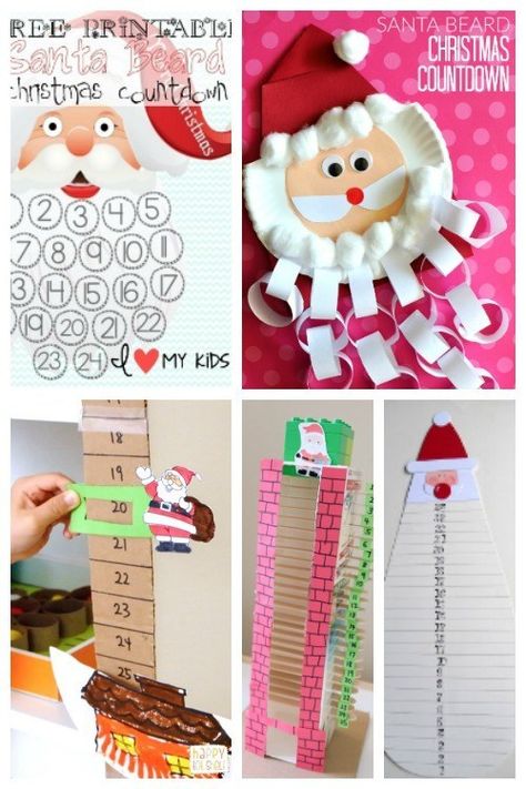 Santa Christmas Countdown Christmas Countdown Craft For Preschool, Christmas Countdown For Kids, Christmas Countdown Kids, Christmas Countdown Activities, Christmas Countdown Crafts, Countdown For Kids, Santa Countdown, Countdown Activities, Diy Christmas Gifts For Kids