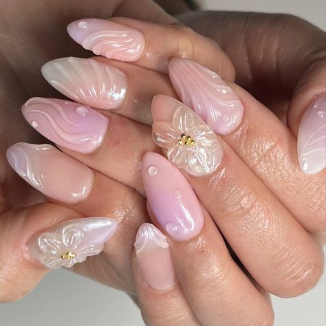 🌸SPRING BLEND 💖 These soft blend of colours with the added 3d textures is just muahhhh chefs kiss* 😚🤌🏼 Swipe for before and after gel ext application 💫 💖gel ext + level 2nail art 🌸custom press ons available through dm or Etsy link in bio 😚book an appointment via link in bio #nails #nailsnailsnails #nailsofinstagram #nailart #nailaoftheday #gelextensions #nailinspiration #nailinspo #springnails #summernails #3dflowernails #holidaynails #pinterestinspired #pinterestnails #chromenails #3d... 3d Gel Manicure, 3d Nail Gel Art, Cute Nails 3d, 3d Builder Gel Nail Art, 3d Clear Gel Nail Art, 3d Gel X Nails, Nail Art With Blooming Gel, Nails With 3d Designs, Nail Ideas 3d