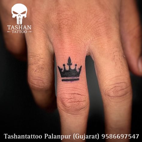 TashanTattoo
AshokTattooWala
S.4.5,Tirupati plaza
Opp. New bus stand
Near gd modi collage
Palanpur (gujrat)
9586697547
9687533310 Crown Tattoo Design On Finger, Finger Crown Tattoo Men, King Finger Tattoos For Men, Crown Tattoo In Finger, Crown Finger Tattoo Men, Finger Tattoo Cover Up Ideas Men, Finger Writing Tattoo, Crown Finger Tattoos For Women, Tatoos Men Ideas Hand