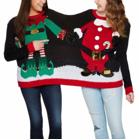 Lovers Picture, Ugly Christmas Sweater Couples, Ugly Christmas Sweater Women, Christmas Sweater Party, Ugly Christmas Sweaters, Ugly Christmas Sweater Party, Mode Casual, Couples Costumes, Santa Christmas