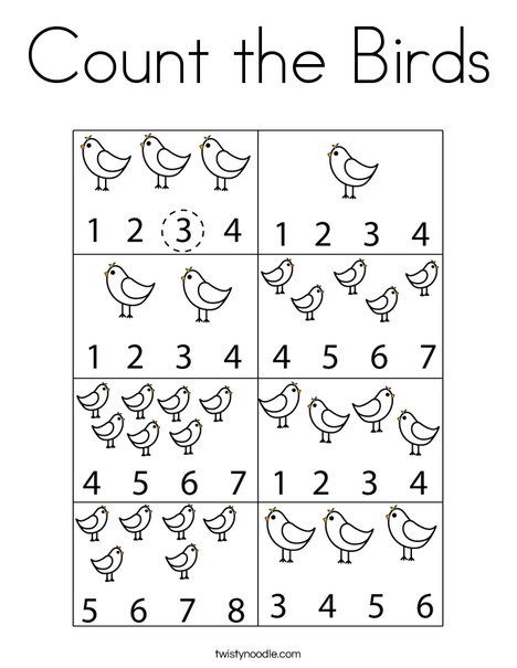 Birds Kindergarten Activities, Kindergarden Worksheet, Bird Crafts Preschool, Birds For Kids, Bird Coloring, Twisty Noodle, Preschool Math Worksheets, Preschool Coloring Pages, Bird Coloring Pages