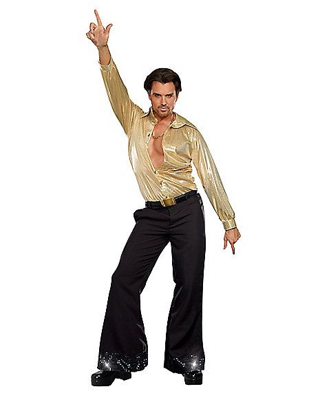 Adult Disco Inferno Costume - Spirithalloween.com Disco Outfit Men, 70s Disco Party Outfit, 1960s Fancy Dress, Moda Disco, Hippy Costume, 70s Disco Costume, 70s Disco Outfit, Disco Party Outfit, Disco Outfits