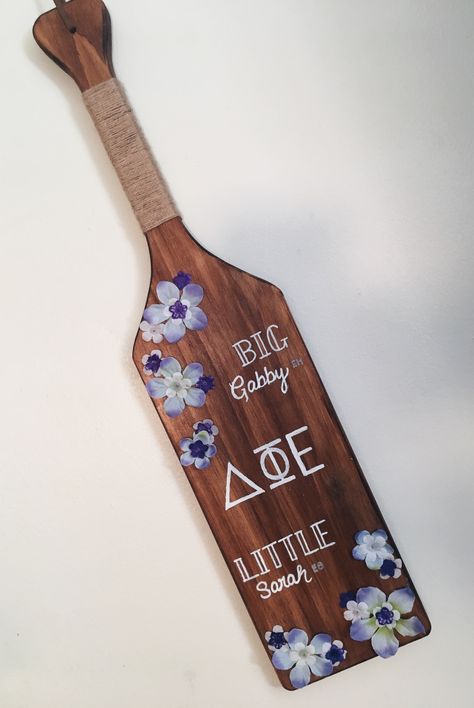 Greek Sorority Paddle DPhiE Big and Little Pledge Paddle Sorority, Western Paddle Sorority, Sorority Paddle Inspiration, Greek Life Paddles, Sorority Big Paddles Ideas, Big And Little Paddles, Sorority Paddles Unique, Dphie Paddle, Greek Paddles Sorority