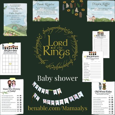 LOTR ✨ #lordoftherings #lotr #lordoftheringspregnancy #lotrpregnancy #etsy #etsyfinds #benable #benable #benablepartner #benablelists #benablestorefront #baby #babyshower #lordoftheringsbabyshower Lotr Baby Announcement, Lord Of The Rings Gender Reveal, Hobbit Themed Baby Shower Ideas, Lotr Baby Shower Ideas, Lord Of The Rings Baby Shower, Hobbit Baby Shower Ideas, Lord Of The Rings Baby Shower Ideas, Lotr Nursery, Lord Of The Rings Baby