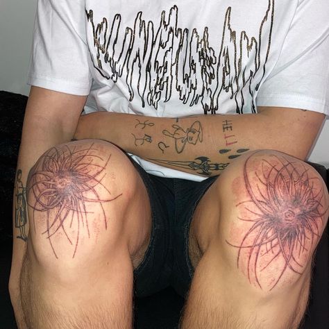 Scratched Knee Tattoo, Knee Surgery Scar Tattoo, Busted Knee Tattoo, Scraped Knees Tattoo, Scraped Knee Tattoo, Euro Trash Tattoo, Knee Cap Tattoo Men, Under The Knee Tattoo, Knee Tats