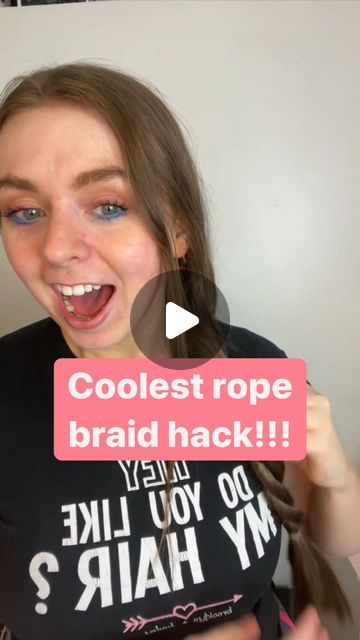 4.7M views · 328K likes | Emmarie Whitaker on Instagram: "@foxcraftcustom you are amazing for sharing this! Just when I thought a rope braid couldn't get better!!  . . . . #ropebraid #ropebraids  #braidseason #hairhacks #braidtutorial" How To Do A Braid Ponytail, Braided Rat Tail, Rope Braid Ponytail, How To Do Rope Twist Braid, How To Do A Rope Braid, How To Do Rope Braids, French Dragon Braids, How To Rope Braid, Rope Braid Curls Overnight