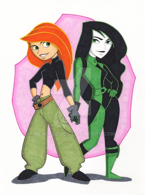 Iconic Cartoon Duos, Shego Makeup, Shego Halloween Costume, Kim Possible Costume, Iconic Duos, Character Halloween Costumes, Spooky Ideas, Green Costumes, Matching Halloween Costumes