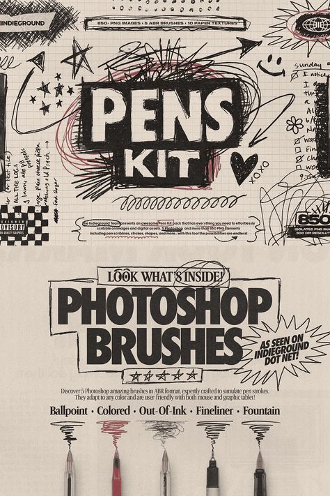 Pens Kit Design Styles Graphic, Scrapbook Aesthetic, Brush Illustration, Best Canva Fonts, Ahri Wallpaper, Inspiration Typographie, Intro Animation, Fonts Cursive, Digital Aesthetic