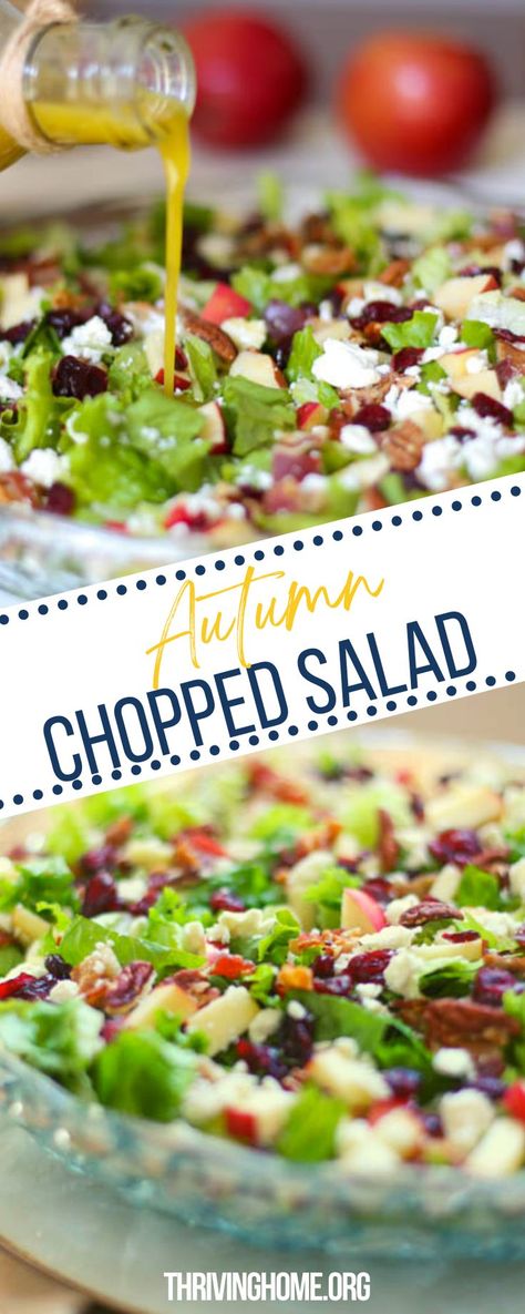 Autumn Chopped Salad, Salad With Apple Cider Vinaigrette, Apple Cider Vinaigrette, Autumn Salad Recipes, Cider Vinaigrette, Thanksgiving Salad, Autumn Salad, Best Salad Recipes, Chopped Salad