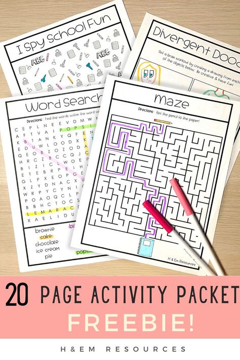 Activities For When Students Finish Work, Second Grade Enrichment Activities, Fun Busy Work For Students, Third Grade Early Finisher Activities, Second Grade After School Activities, Extra Time Activities Classroom, Early Finisher Ideas Kindergarten, Middle School Early Finishers Activities, Extra Activities Early Finishers