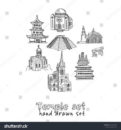 Temple Doodle, Temple Drawing, Hand Images, Background Watercolor, Drawing Stuff, Design Background, Watercolor Background, Portfolio Design, Board Games